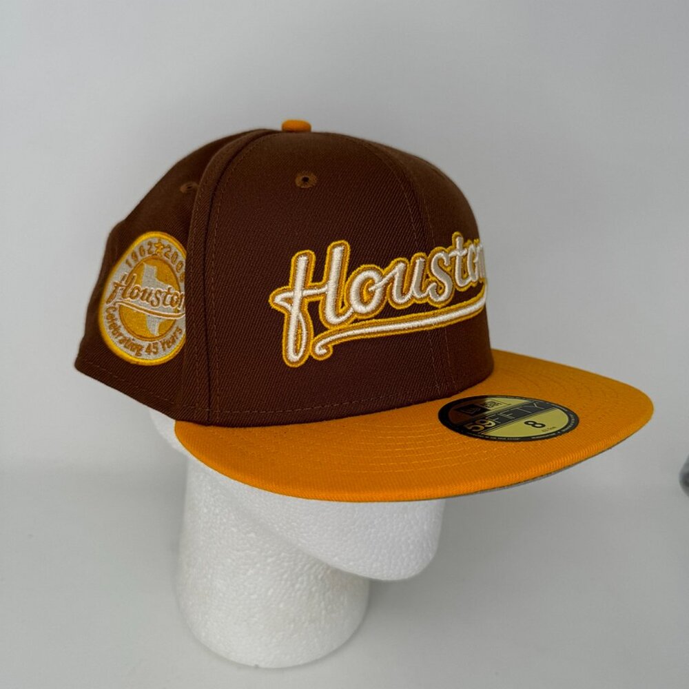 NWT Houston Astros‎ Fitted Hat Size 8 45th Anniversary Cap MLB Baseball Script